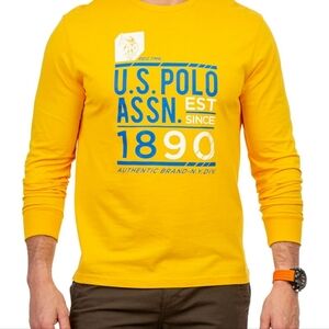 XL U.S. Polo Assn. Men's Long Sleeve Graphic T-Shirt, Yellow